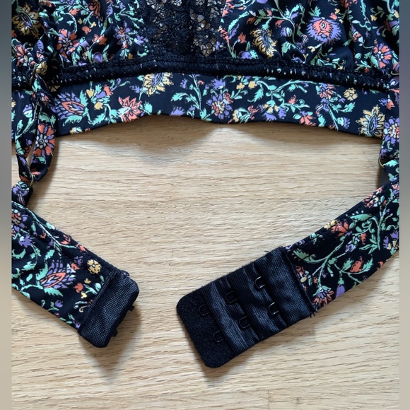 NWOT** Anthropologie Bralette Lingerie Floral Set Scrunch Lace size Small‎ - Picture 4 of 8